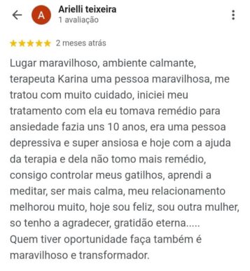 Depoimento de participante do Protocolo 35